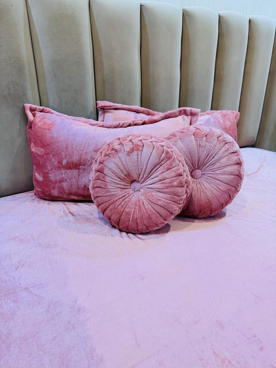 Pink SOFT TOUCH KING HANDMADE WARM 5PC •