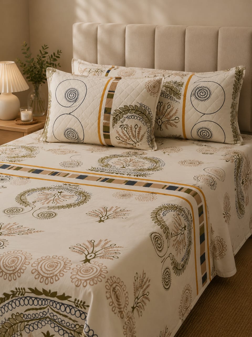 ivory-bohemian-block-print-medallion-bedsheet-set