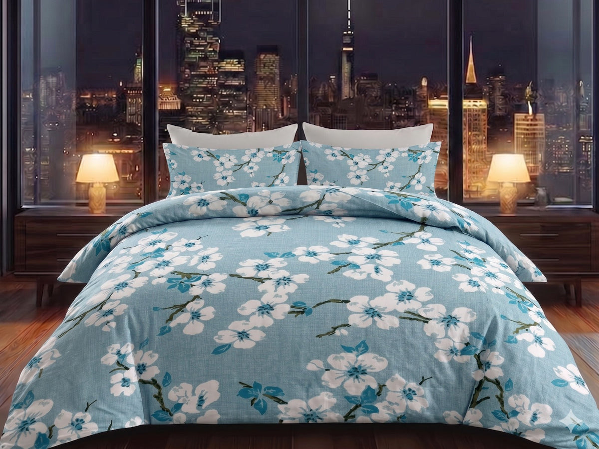 Floral Blue Bedsheet