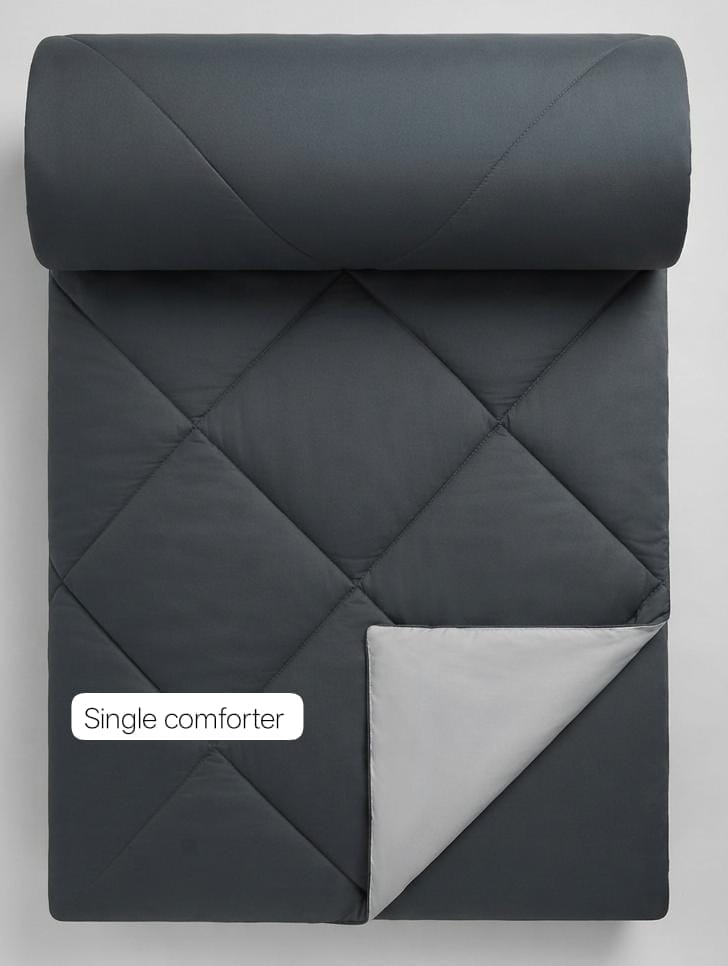 Black - VIBRANT Microfiber solid quilts cum comforters