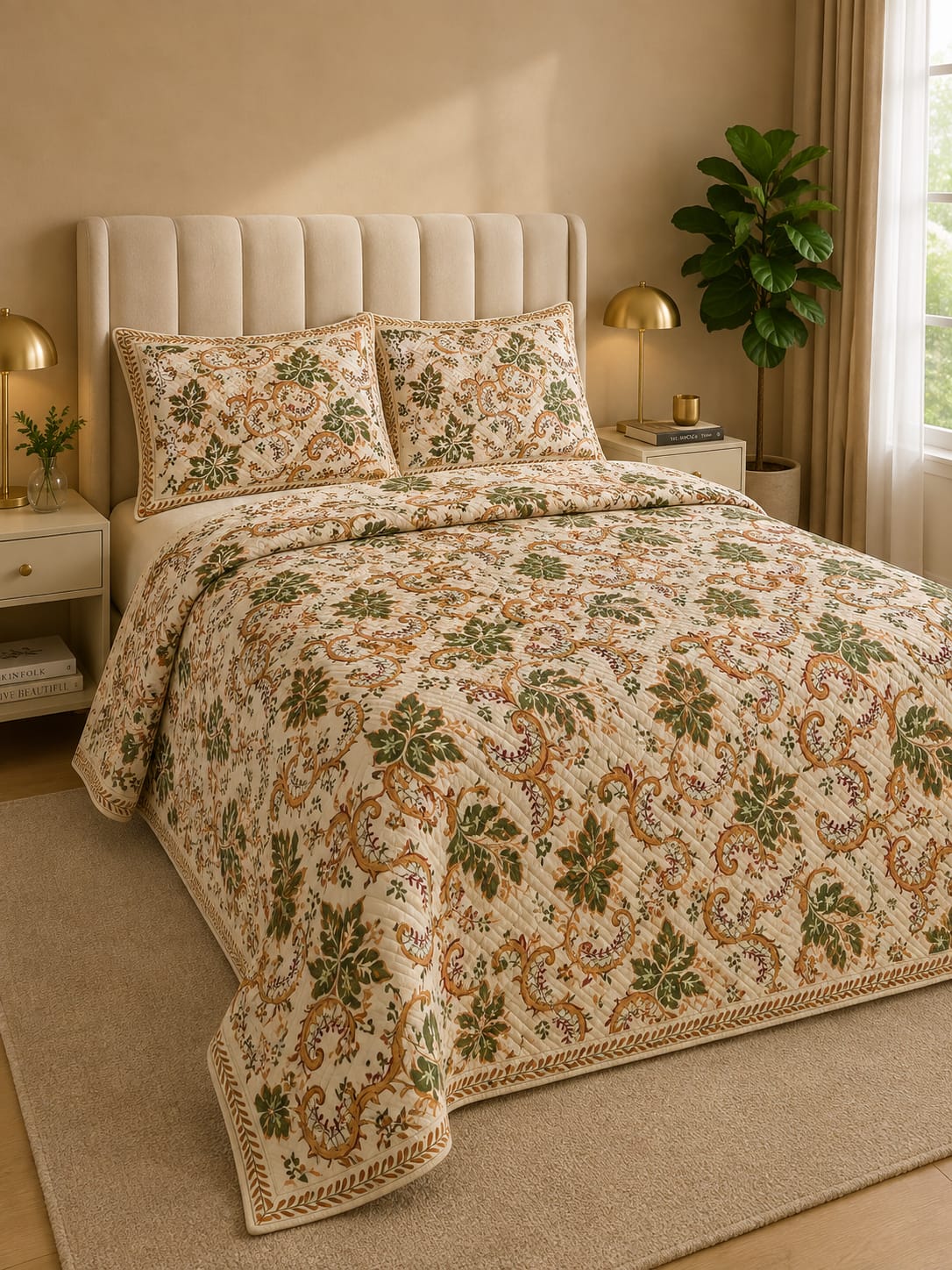 Floral brown- ROCKSTAR CONTRAST BEDCOVER SET 👑