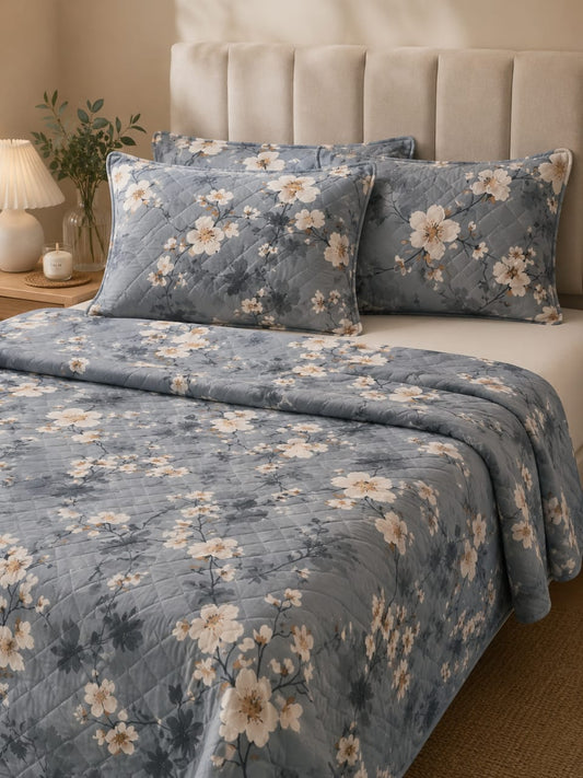 dusty-blue-cherry-blossom-quilted-bedsheet-set