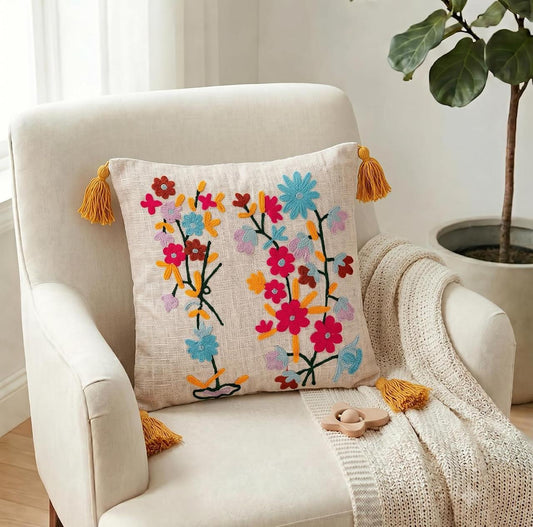 multicolor-wildflower-branch-embroidered-cushion-cover