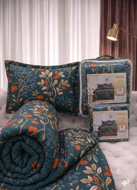 petals-teal-pomegranate-botanical-comforter-set