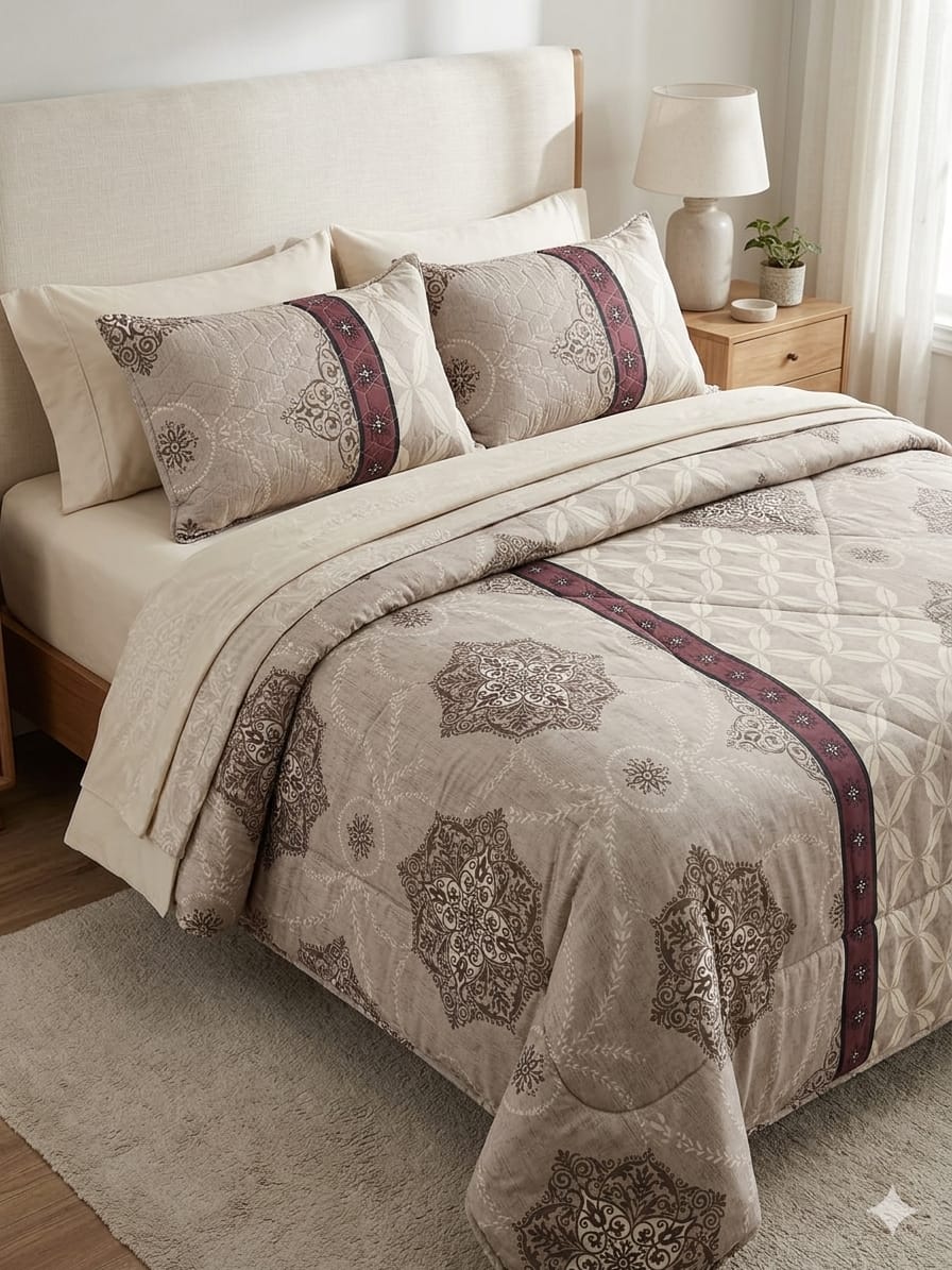 taupe-medallion-mandala-quilted-bedsheet-set